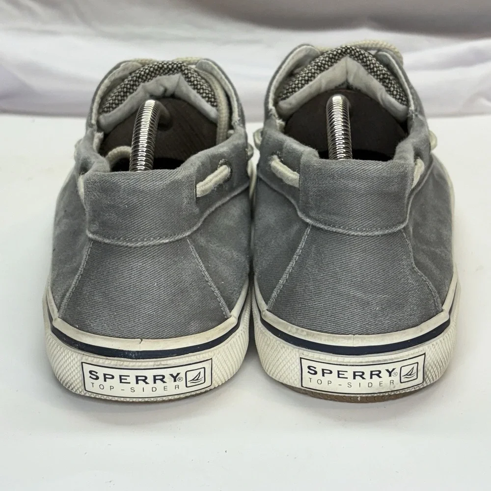 Sperry Top Sider Canvas Deck Boat Shoes Gray Men's Size 10.5
